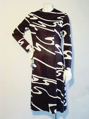 70s vera black white dress.JPG