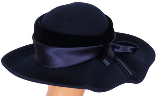 80s Blue Felt Wide Brim Hat vfg.jpg