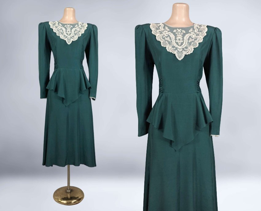 80s green dawn joy peplum dress etsy pc2.jpeg