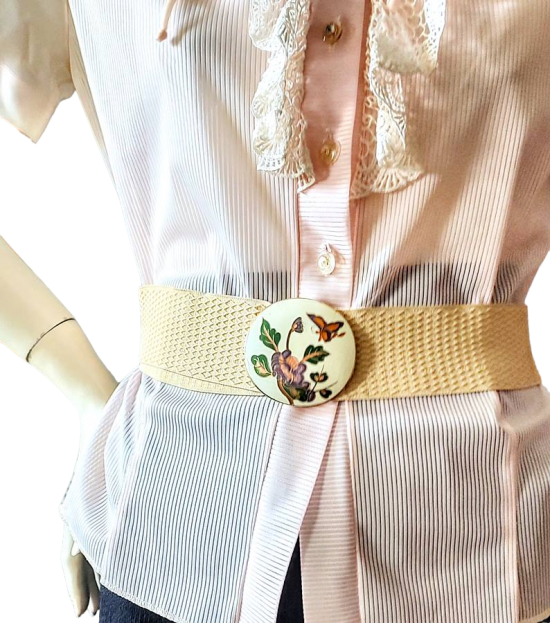 80s strecth belt with enameled butterfly buckle-PhotoRoom.png-PhotoRoom.png