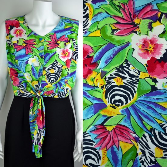 80s tropical fish print tie top.jpg