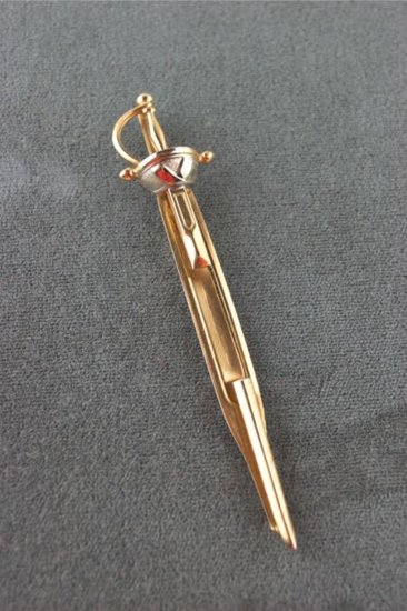 AM115-sword tie clip wide tie bar saber 1940s 1950s SWANK - 2.jpg