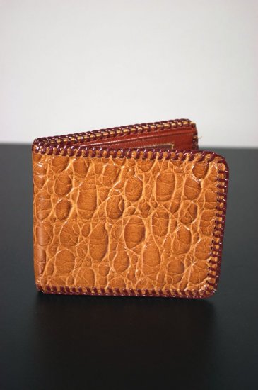 AM125-unused brown tan leather wallet billfold 1950s mens - 1.jpg