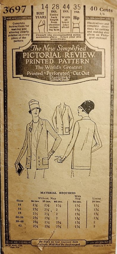 antique vintage 1920s jacket sewing pattern pictorial review.jpg