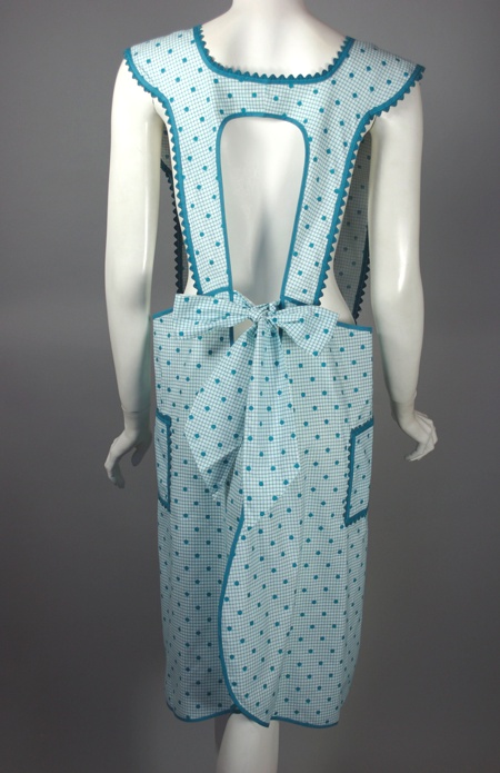 AP57-deadstock vintage full apron 1930s aqua polka dots - 2.jpg