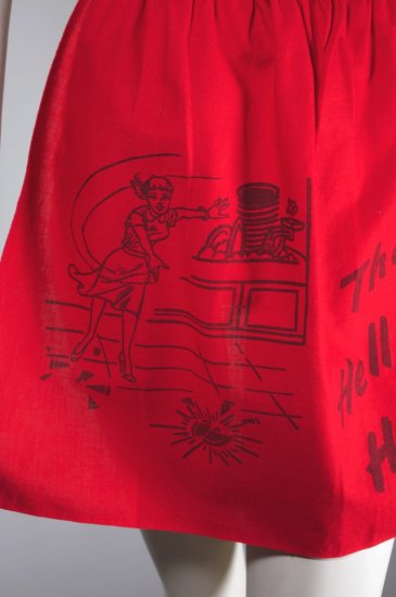 AP68-The Hell With Housework 1950s novelty print apron red - 2.jpg