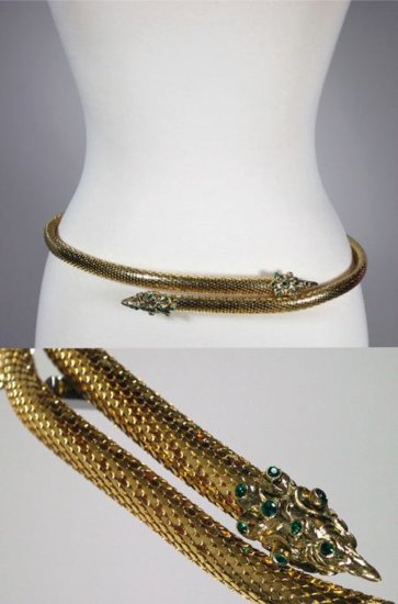 B52-snake dragon gold metal mesh belt 1960s 70s size S to M - 3.jpg