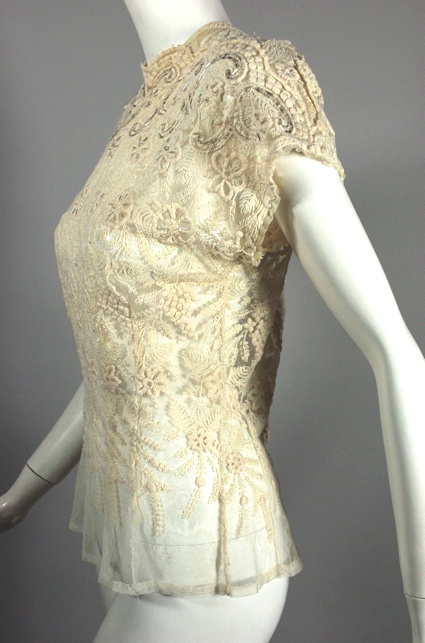 BL153-embroidered lace top ivory 1950s sheer blouse - 5.jpg