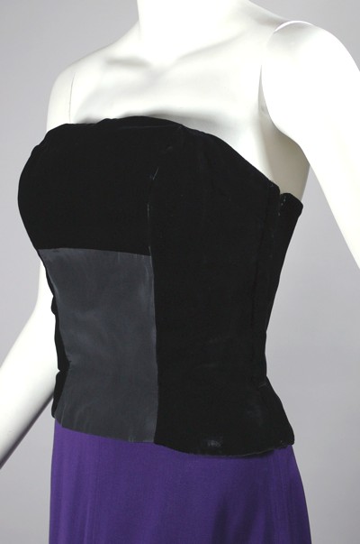 BL162-strapless 1950s top black velvet pinup blouse - 2.jpg