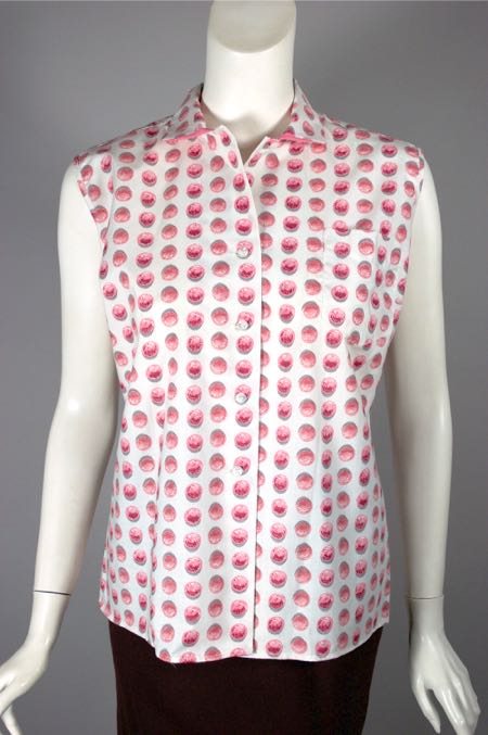 BL171-sleeveless 1950s blouse cotton print M pink white - 2.jpg