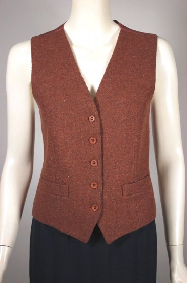BL200-rust tweed wool vest 1970s Annie Hall womens waistcoat - 1.jpg