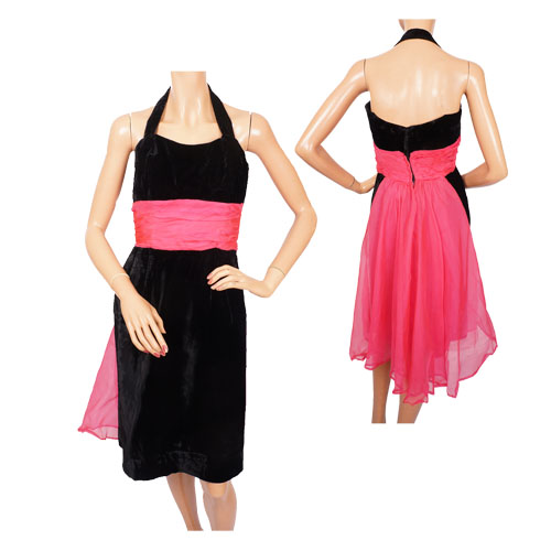 Black Velvet & Pink Halter dress-vfgcopy.jpg