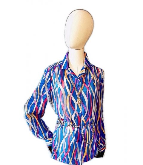 blue colored ribbon design 60s blouse,sheer,vintag,eartisan calif,anothertimevintageapparel.jpg