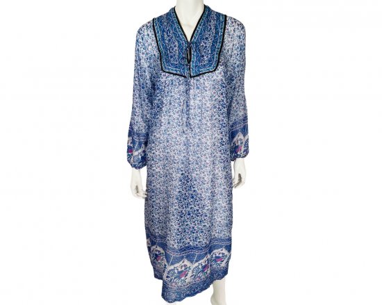 Blue Indian Gauze Cotton Dress.jpg