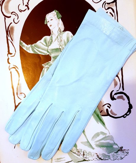 blue leather gloves 1950s vintage unworn.jpg