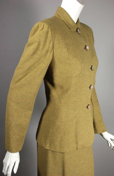 BSCH10-gold wool knit 1950s Adrian suit vintage designer - 13.jpg