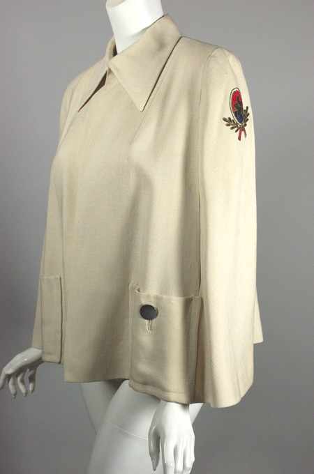 C149-ivory linen 1940s short cape 40s capelet embroidery - 4.jpg