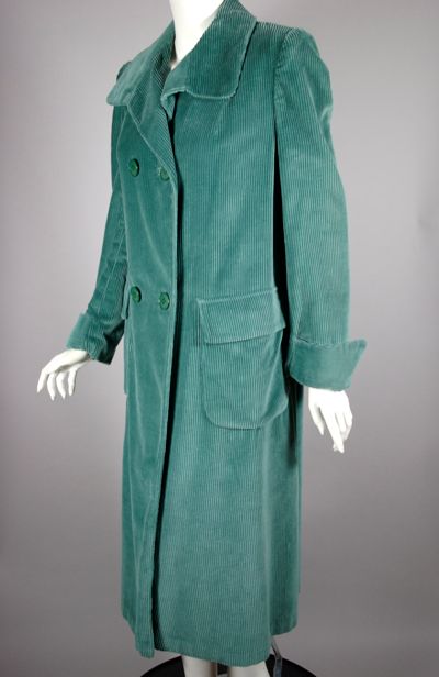 C151-aqua corduroy 1950s ladies coat Lawrence of London - 6.jpg