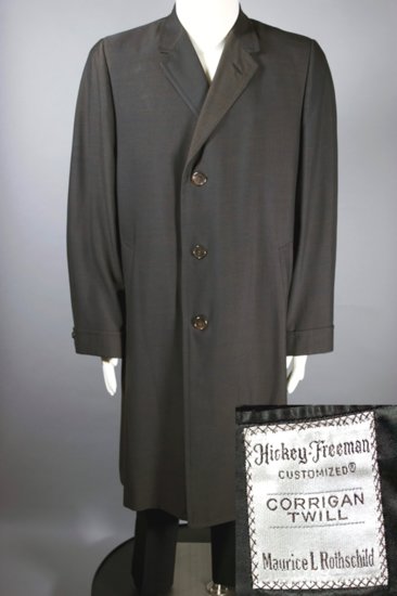 C155-late 1950s mens coat sharkskin black brown size L Hickey-Freeman - 1 copy.jpg