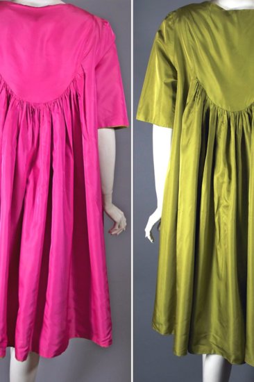 C157-pink green silk 1960s evening coat reversible S to M.jpg