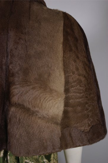 C159-brown fur capelet stole 1950s evening wrap - 10.jpg