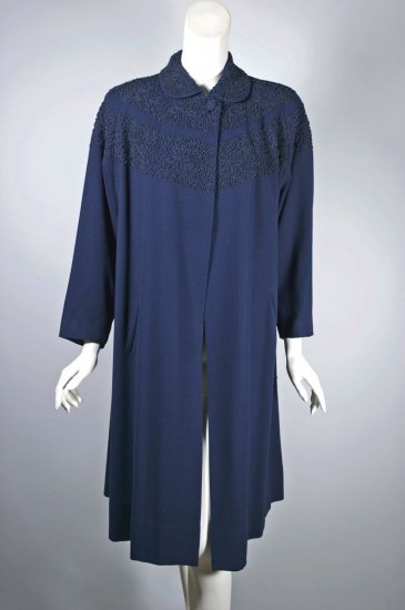 C173-navy blue wool swing coat 1950s soutache trim - 01.jpg