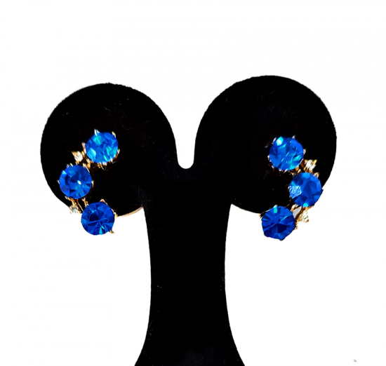 dark blue rhinestone clip curved 50s earrings another time vintage apparel 1.png