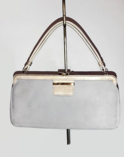 dark grey suede leather small 1950s vintage bag purse pocketbook.jpg