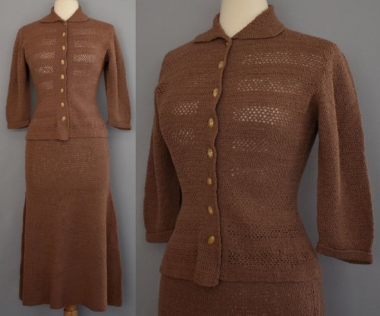 double brown knit suit - full front and half side.jpg