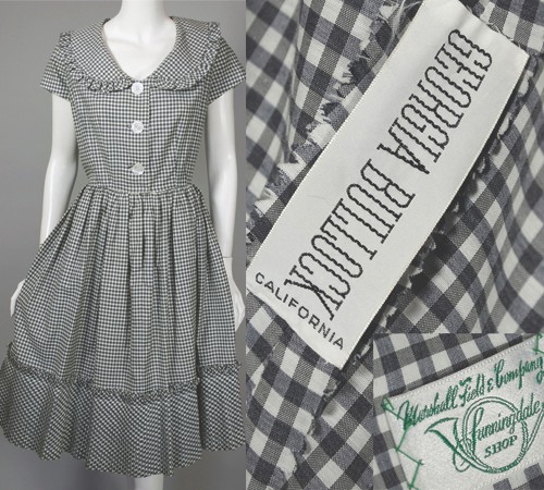 DR1018-1950s dress gingham cotton black white Georgia Bullock.jpg