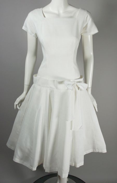 DR1073-1950s dress white full skirt vintage bride - 1.jpg