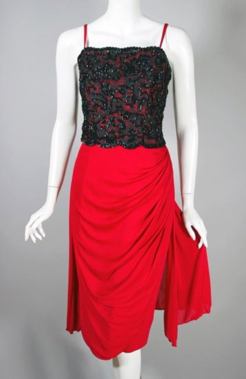 DR1094-Emma Domb 1950s dress red black sequins bobmshell 50s  - 3.jpg