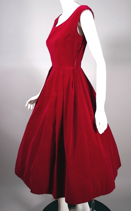 DR1105-red 1950s dress velvet holidays 50s cocktail dress - 8.jpg