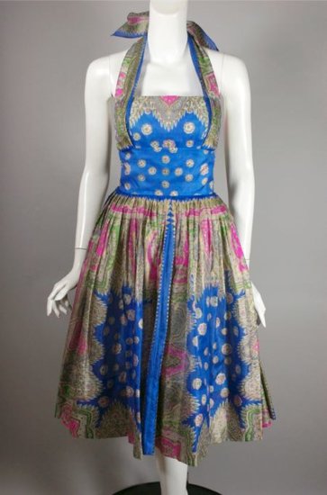 DR1115-print silk 1950s dress halter neckline 50s party dress - 4 copy.jpg