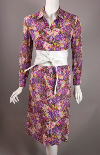 DR1130-floral print shirtdress 1970s day dress purple cotton - 7.jpg