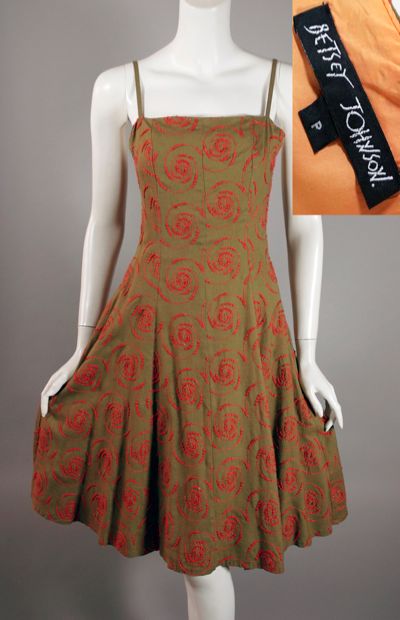 DR1134-sundress 90s Betsey Johnson dress size XS orange embroidery - 1 copy.jpg
