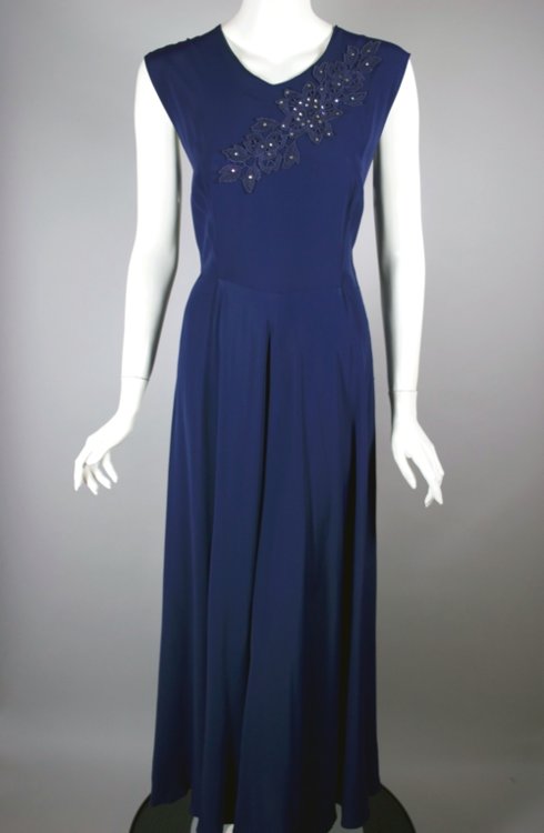 DR1192-navy blue 1940s evening dress sleeveless rhinestones - 01.jpg