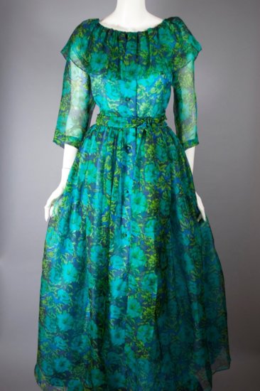 DR1222-Bonnie Cashin dress 1960s floral silk hostess gown - 01.jpg