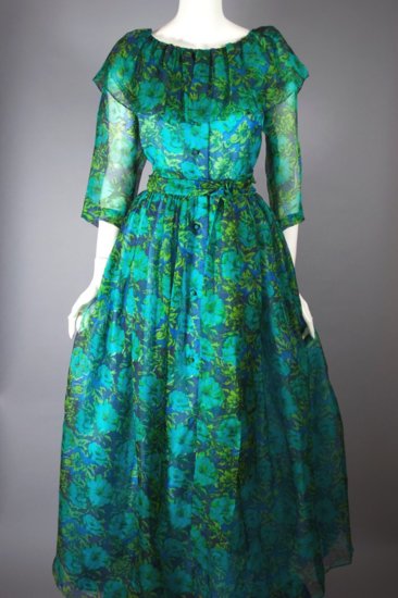 DR1222-Bonnie Cashin dress 1960s floral silk hostess gown - 01.jpg
