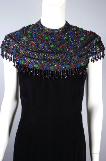 DR1256-1960s evening gown beaded collar black velvet - 11.jpg