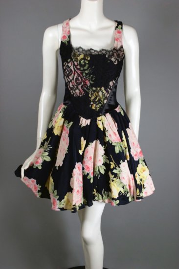 DR1270-size M Betsey Johnson 1990s mini dress corset bodice - 01.jpg