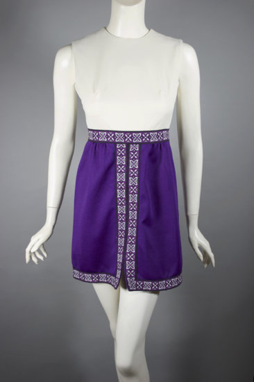DR1293-1969 1970 minidress purple ivory poly knit XS - 1.jpg