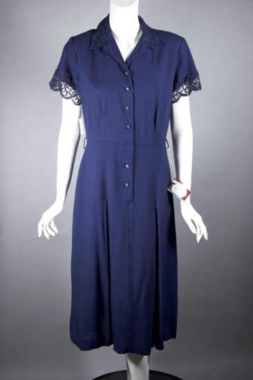 DR1294-navy blue deadstock vintage dress 1940s-50s M - 01.jpg