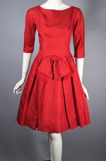 DR1306-geranium red silk cocktail dress early 1960s  - 09.jpg