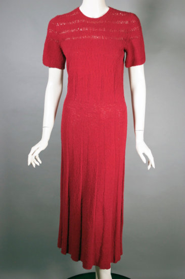 DR1316-raspberry fuchsia cotton knit 1950s sweater dress - 02.jpg
