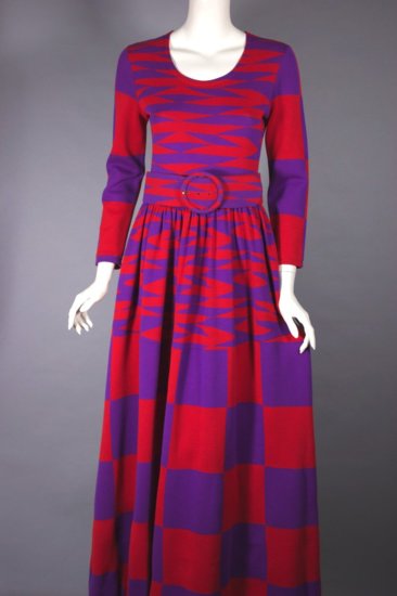 DR1322-early 1970s Rudi Gernreich knit dress 1971 red purple wool - 4.jpg