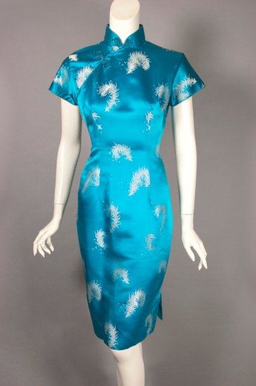 DR1334-aqua blue silk satin cheongsam dress 1950s 1960s - 03.jpg