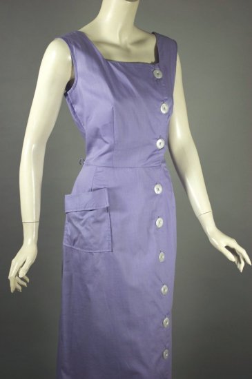 DR1336-deadstock 1950s cotton dress lilac cotton sleeveless - 04.jpg
