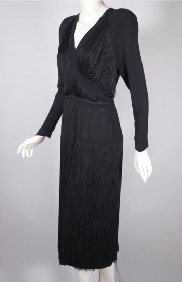 DR1350-film noir style fringe dress 1940s black rayon crepe - 07.jpg