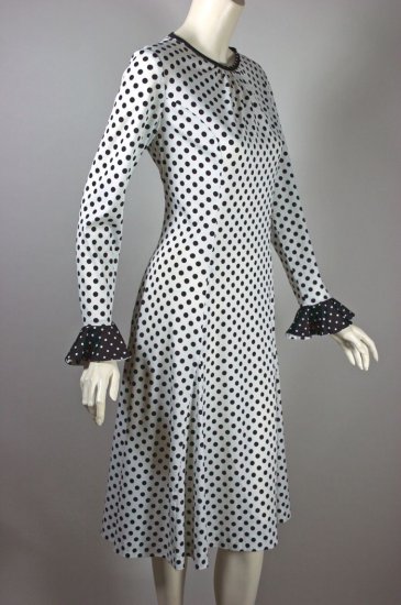DR1429-black and white polka dots 1970s dress ruffle trim - 4.jpg